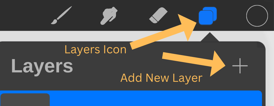 Add a new layer in Procreate